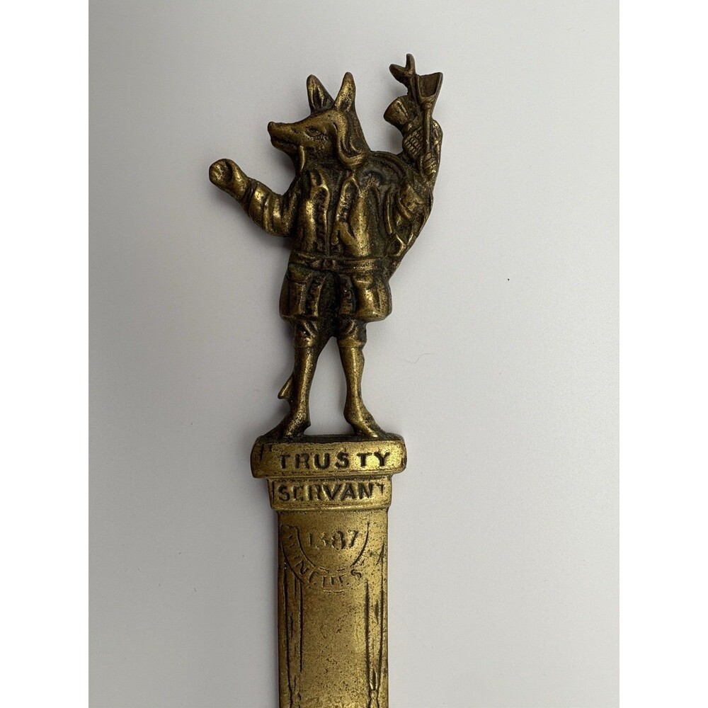 VINTAGE WINCHESTER TRUSTY SERVANT 1387 BRASS LETTER‎ OPENER PEERAGE ENGLAND - Picture 5 of 6